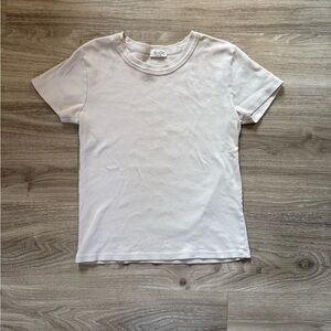 Brandy Melville Cream Short Sleeve T-Shirt